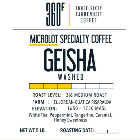 360F Brand: 5lb Bag: Geisha Washed