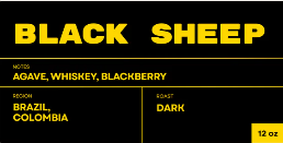 360F Brand: 12oz Bag:Black Sheep Dark Roast