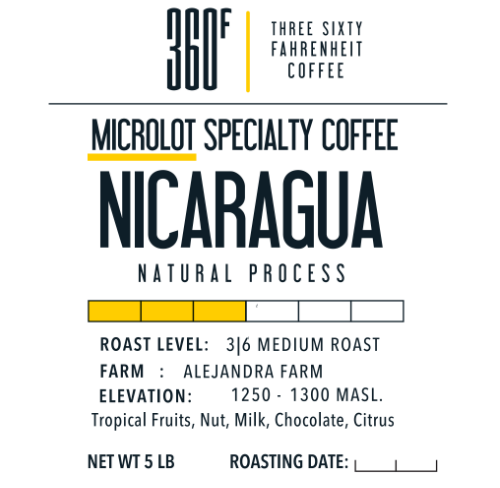 360F Brand: 5lb Bag: Nicaragua Natural